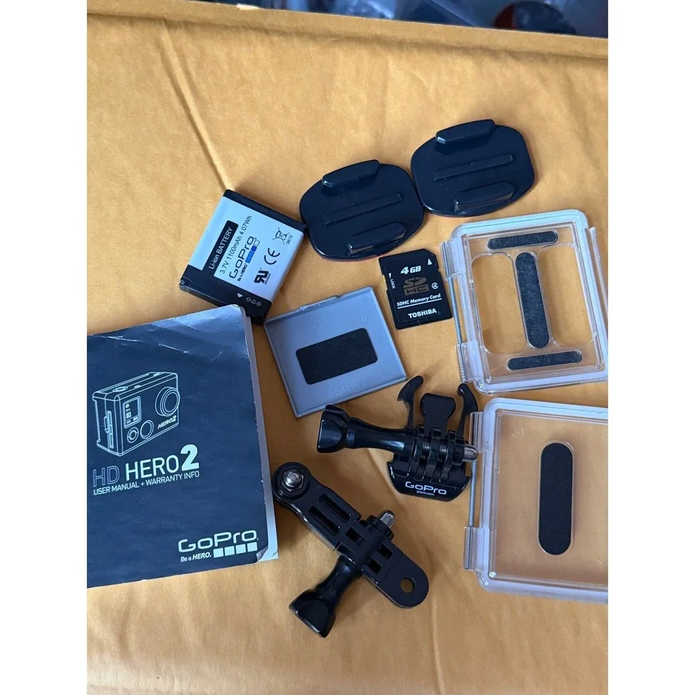 GoPro HD Hero 2 Accessory Bundle Battery 4GB SD Card Mounts‎ Manual Backdoors